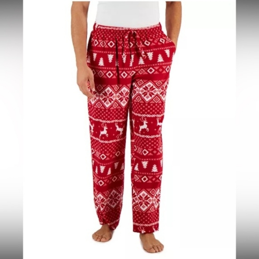 MENS CLUB ROOM HOLIDAY FLEECE PJ PANTS LOUNGEWEAR XXL